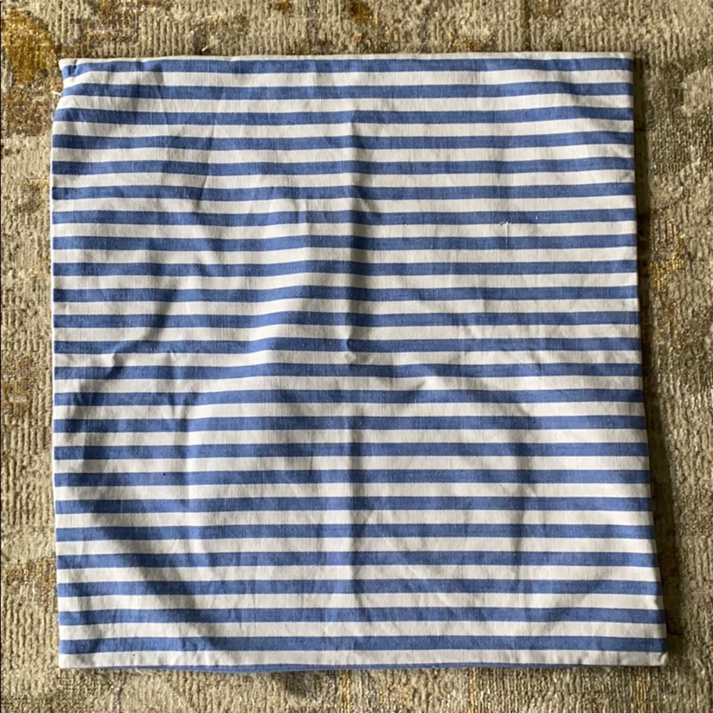 Set of 2 Blue and White Striped Pillow Covers